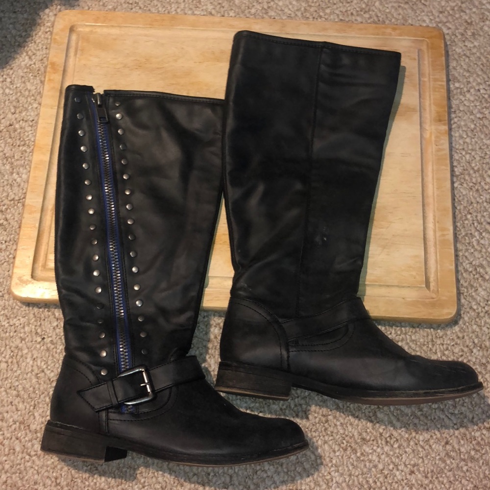 Madden Girl charcoal wide leg boots